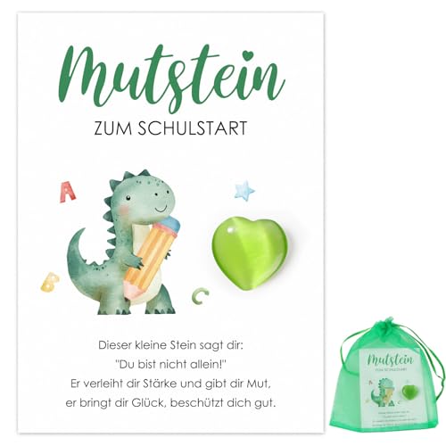 BOFUNX Mutstein Einschulungsgeschenk Schulkind Geschenk, Mutstein + Karte + Organzasäckchen, Schulanfang Schulstart Geschenk Schultüte Geschenk Schultüte Füllung von BOFUNX