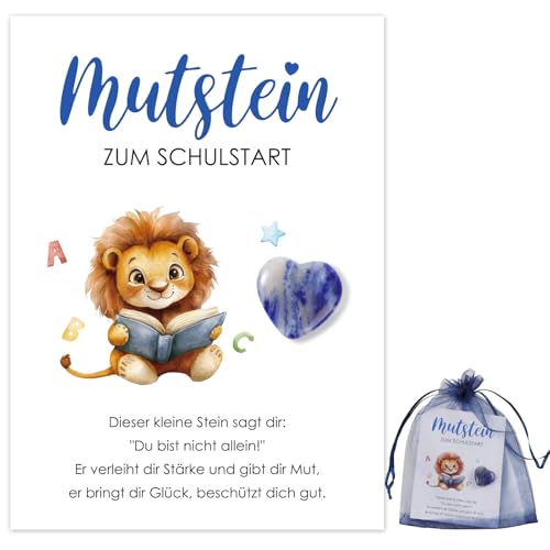 BOFUNX Mutstein Einschulungsgeschenk Schulkind Geschenk, Mutstein + Karte + Organzasäckchen, Schulanfang Schulstart Geschenk Schultüte Geschenk Schultüte Füllung von BOFUNX