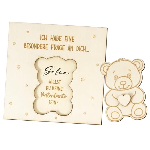 BOFUNX Patentante Fragen Geschenk personalisiert Patentante Fragen Karte Kreative Patin Einladungsgeschenk Baby Geburt Babyparty Schwangerschaft Verkünden von BOFUNX