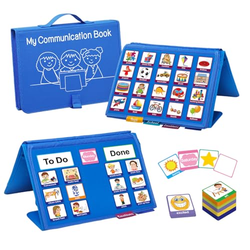 BOHEMIABY Pädagogisches Lernspielzeugbuch, Wochenplaner Kinder, Autismus Belohnungstafel Kinder, Kalender Visueller Zeitplan Kleinkinder Zeitplankarte für Home School (Blau) von BOHEMIABY