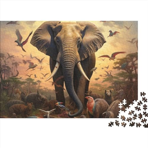 Animal Elephant 1000 Stück Puzzles Für Erwachsenefür Die Ganze Familie Stress Abbauen Spielen Elephant Puzzle1000 Teile DIY Kit Puzzle Lernspiel Spielzeug Geschenkƒ 1000pcs (75x50cm) von BOHHO