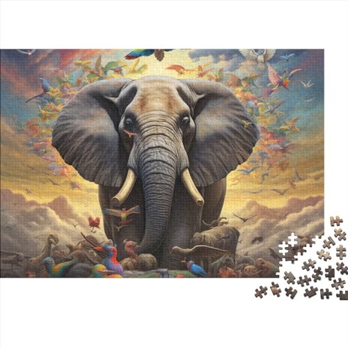 Animal ElephantPuzzle 1000 Teile,DIY Kit Puzzles Für Erwachsene, Impossible Elephant PuzzlePuzzle, Geschicklichkeitsspiel Für Die Ganze Familie,Puzzle Home Dekoration 1000pcs (75x50cm) von BOHHO