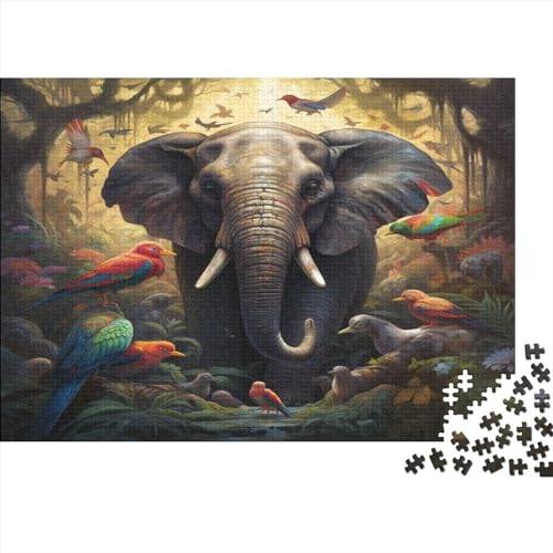 Animal ElephantPuzzle 500 Teile, Impossible Puzzles, Puzzle-Geschenk, Elephant PuzzlePuzzle Für Erwachsene,Geschicklichkeitsspiel Für Die Ganze Familie,Puzzle Farbenfrohes 500pcs (52x38cm) von BOHHO