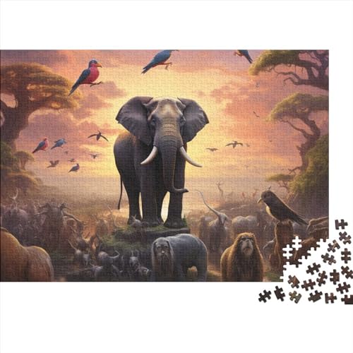 Animal ElephantPuzzles 300 Teile,Impossible Puzzle, Puzzle Für Erwachsene, Elephant Puzzle Puzzle Farbenfrohes,Geschicklichkeitsspiel Für Die Ganze Familie 300pcs (40x28cm) von BOHHO