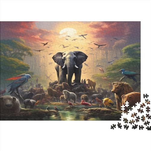 Animal ElephantPuzzles 300 Teile Erwachsene Elephant PuzzlePuzzle Für Erwachπsene Lernspiel Herausforderung Spielzeugfür Die Ganze Familie 300 DIY Kit Teiles Für Erwachsene 300pcs (40x28cm) von BOHHO