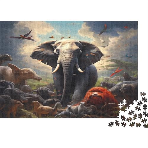 Animal WorldPuzzle 300 Teile Für Erwachsene Cute ElephantPuzzles Für Erwachsene 300 Teile Puzzle Lernspiele 300pcs (40x28cm) von BOHHO