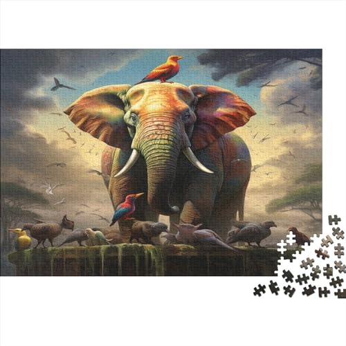 Animal WorldPuzzle 300 Teile Für Erwachsene Cute ElephantPuzzles Für Erwachsene 300 Teile Puzzle Lernspiele 300pcs (40x28cm) von BOHHO