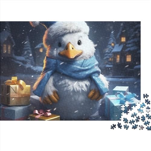 Blue Christmas DuckPuzzle 500 Teile,DIY Kit Puzzles Für Erwachsene, Impossible Christmas Duck JigsawPuzzle, Geschicklichkeitsspiel Für Die Ganze Familie,Puzzle Home Dekoration 500pcs (52x38cm) von BOHHO