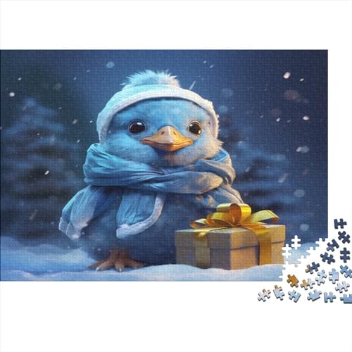 Blue Christmas DuckPuzzle 500 Teile Für Erwachsene Christmas Duck JigsawPuzzles Für Erwachsene 500 Teile Puzzle Lernspiele 500pcs (52x38cm) von BOHHO
