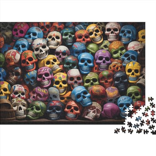 Colorful SkullPuzzles 300 Teile,Impossible Puzzle, Puzzle Für Erwachsene, Skull Puzzle Farbenfrohes,Geschicklichkeitsspiel Für Die Ganze Familie 300pcs (40x28cm) von BOHHO