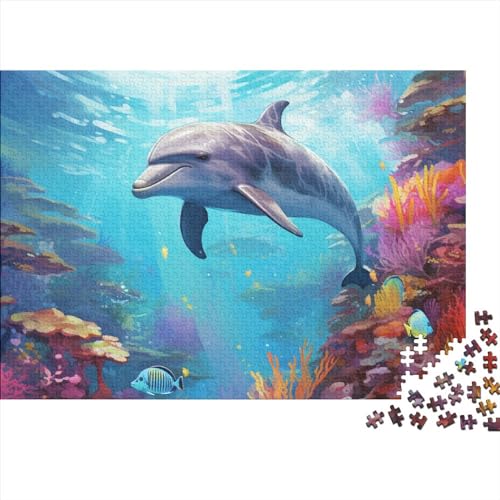 DolphinsPuzzle 1000 Teile,DIY Kit Puzzles Für Erwachsene, Impossible Dolphin Puzzle ToyPuzzle, Geschicklichkeitsspiel Für Die Ganze Familie,Puzzle Home Dekoration 1000pcs (75x50cm) von BOHHO
