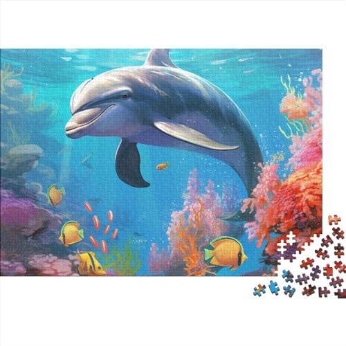 DolphinsPuzzle 1000 Teile,DIY Kit Puzzles Für Erwachsene, Impossible Dolphin Puzzle ToyPuzzle, Geschicklichkeitsspiel Für Die Ganze Familie,Puzzle Home Dekoration 1000pcs (75x50cm) von BOHHO