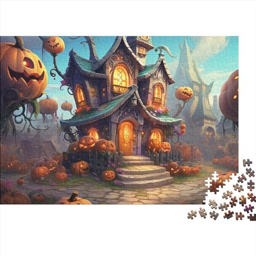 Halloween PumpkinPuzzle 300 Teile, Puzzles Für Erwachsene,Puzzle Farbenfrohes,HalloweenPuzzle-Geschenk, Impossible Puzzles, Geschicklichkeitsspiel Für Die Ganze Familie 300pcs (40x28cm) von BOHHO