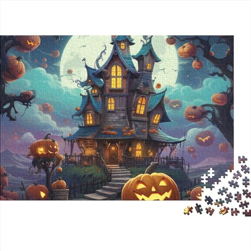 Halloween PumpkinPuzzle 500 Teile, Impossible Puzzles, Puzzle-Geschenk, HalloweenPuzzle Für Erwachsene,Geschicklichkeitsspiel Für Die Ganze Familie,Puzzle Farbenfrohes 500pcs (52x38cm) von BOHHO