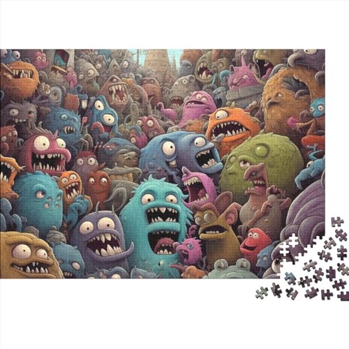 Jigsaw MonsterPuzzle 500 Teile,DIY Kit Puzzles Für Erwachsene, Impossible Funny Puzzlespuzzle, Geschicklichkeitsspiel Für Die Ganze Familie,Puzzle Home Dekoration 500pcs (52x38cm) von BOHHO