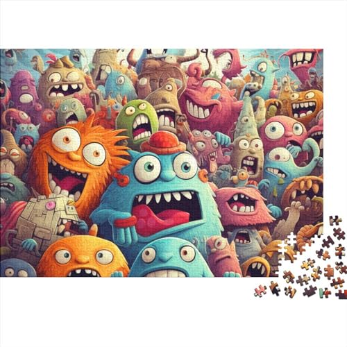 Jigsaw MonsterPuzzles 1000 Teile, Funny Puzzlespuzzle Für Erwachsene, Impossible Puzzle, Geschicklichkeitsspiel Für Die Ganze Familie Die Ganze Familie,Erwachsenen DIY Kit 1000pcs (75x50cm) von BOHHO