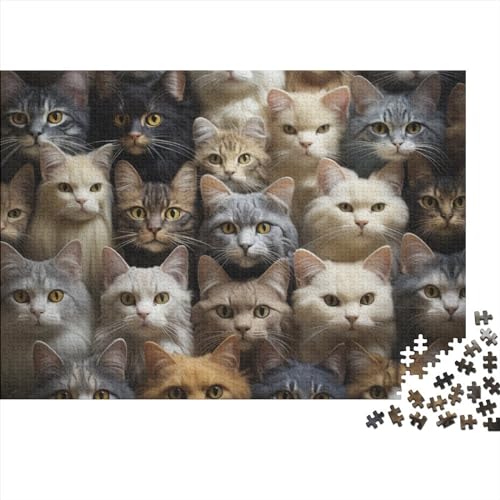 Mondo Dei GattiPuzzles 1000 Teile,Impossible Puzzle, Puzzle Für Erwachsene, Cute Cat Puzzle Farbenfrohes,Geschicklichkeitsspiel Für Die Ganze Familie 1000pcs (75x50cm) von BOHHO