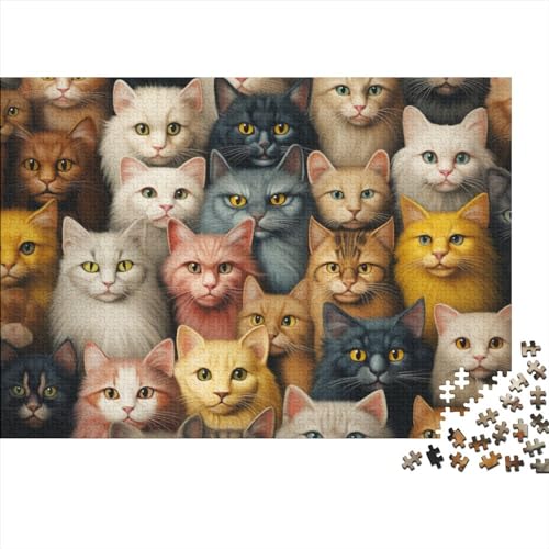 Mondo Dei GattiPuzzles 1000 Teile,Impossible Puzzle, Puzzle Für Erwachsene, Cute Cat Puzzle Farbenfrohes,Geschicklichkeitsspiel Für Die Ganze Familie 1000pcs (75x50cm) von BOHHO