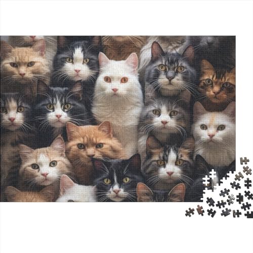 Mondo Dei GattiPuzzles 500 Teile,Impossible Puzzle, Puzzle Für Erwachsene, Cute Cat Puzzle Farbenfrohes,Geschicklichkeitsspiel Für Die Ganze Familie 500pcs (52x38cm) von BOHHO