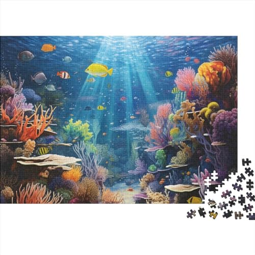 Ocean Coral Ocean WorldPuzzle 300 Teile,DIY Kit Puzzles Für Erwachsene, Impossible Jigsaw Puzzlespuzzle, Geschicklichkeitsspiel Für Die Ganze Familie,Puzzle Home Dekoration 300pcs (40x28cm) von BOHHO
