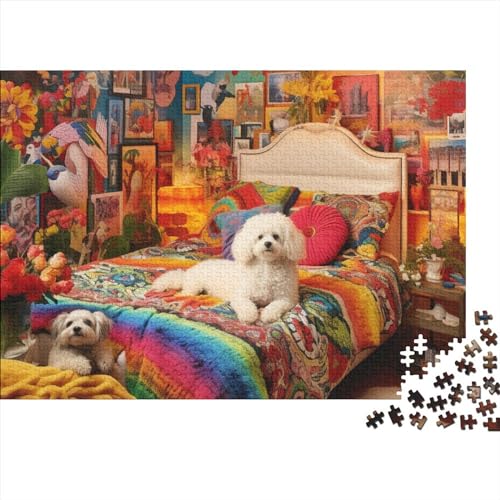 Pet's BedroomPuzzle 500 Teile,DIY Kit Puzzles Für Erwachsene, Impossible Bedroom Puzzlespuzzle, Geschicklichkeitsspiel Für Die Ganze Familie,Puzzle Home Dekoration 500pcs (52x38cm) von BOHHO