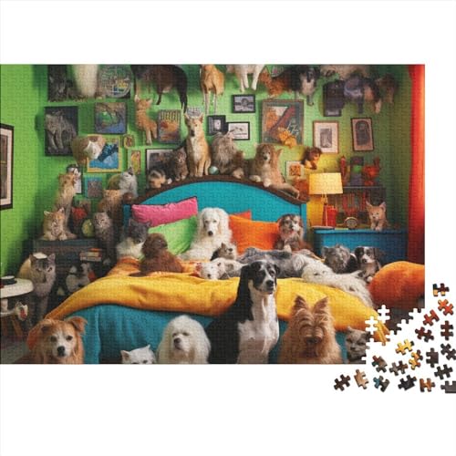 Pet's BedroomPuzzle 500 Teile,Puzzles Für Erwachsene, Impossible Puzzle, Bedroom Puzzlespuzzle Farbenfrohes Legespiel,farbenfrohes Legespiel 500pcs (52x38cm) von BOHHO