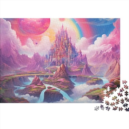 Romantic CastlePuzzle 300 Teile,DIY Kit Puzzles Für Erwachsene, Impossible Jigsaw Puzzlespuzzle, Geschicklichkeitsspiel Für Die Ganze Familie,Puzzle Home Dekoration 300pcs (40x28cm) von BOHHO