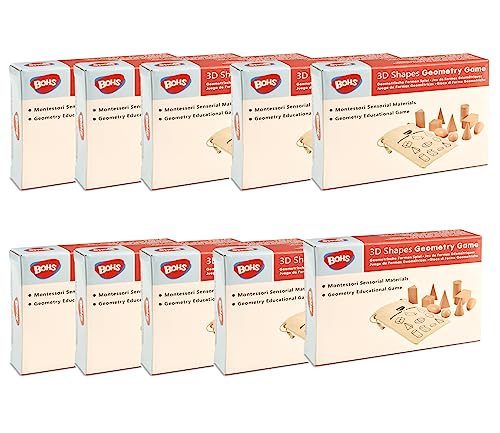 BOHS 3D-Formen-Ratespiel – Kofferpackung mit 10 Boxen – solide Figuren-Geometrie-Miniatur-Set in Mystery-Tasche – Montessori-Holzspielzeug – ab 3 Jahren BOHS 3D-Formen-Ratespiel – Kofferpackung mit 10 Boxen – solide Figuren-Geometrie-Miniatur-Set in Mystery-Tasche – Montessori-Holzspielzeug – ab 3 Jahren von BOHS