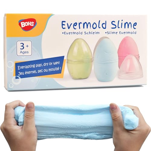 BOHS Evermold Slime Dreifarbiges Eierset – trocknet nie aus, ist dehnbar und formbar – zum Spielen überall, vom Tisch bis zur Badewanne und zum Pool – ideal für Ostergeschenke und Partygeschenke von BOHS