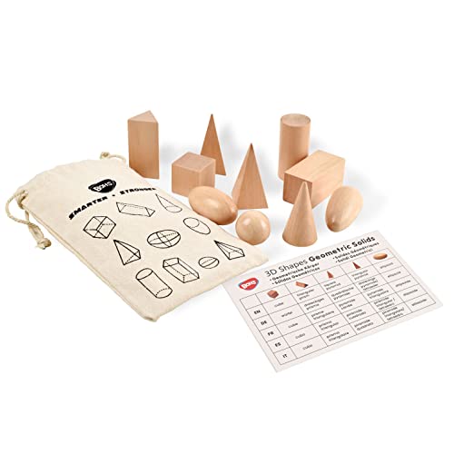 BOHS Geometrische Formen Spiel -3D-Formen Miniatur-Set - Montessori Spielzeug aus Holz - ab 3 Jahren von BOHS