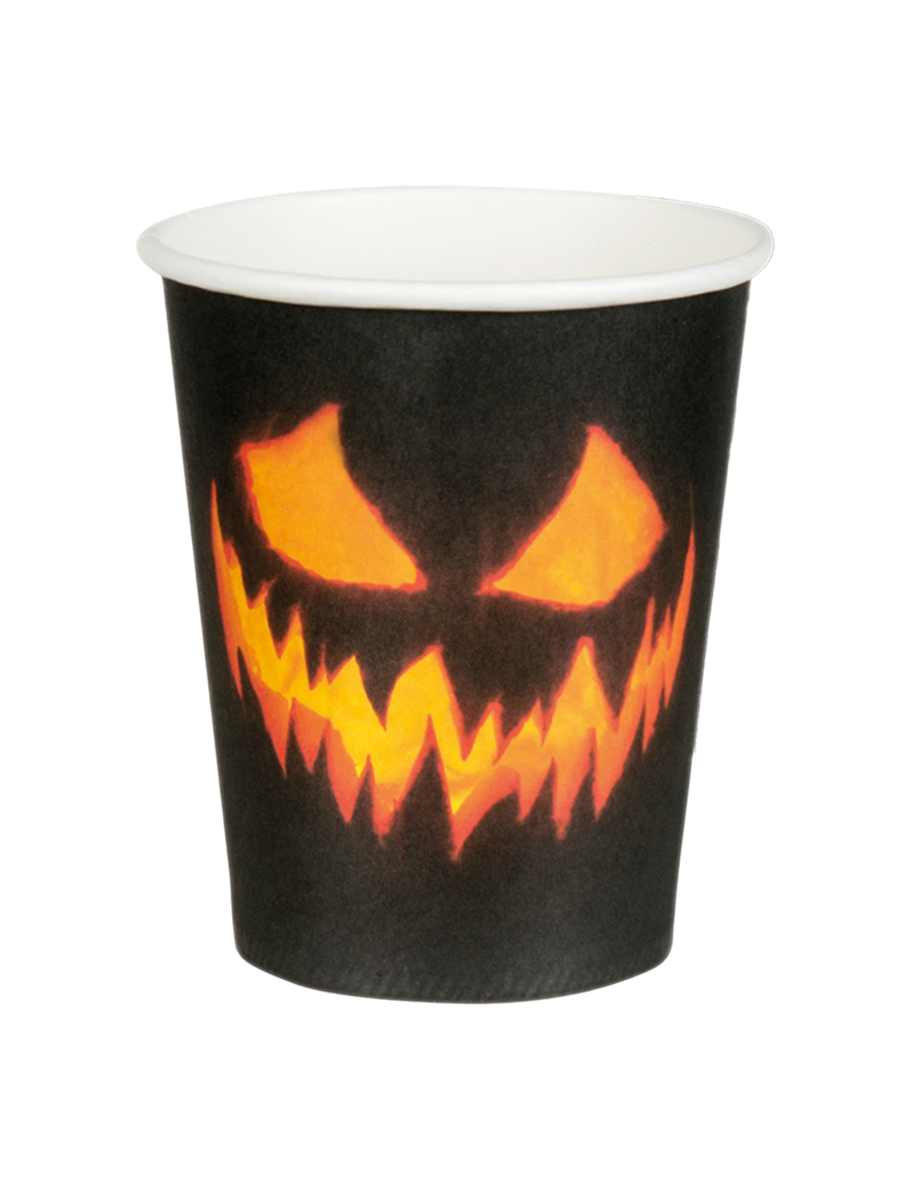 10 Kürbis-Pappbecher Halloween-Dekoration schwarz-orange 210ml von BOLAND BV