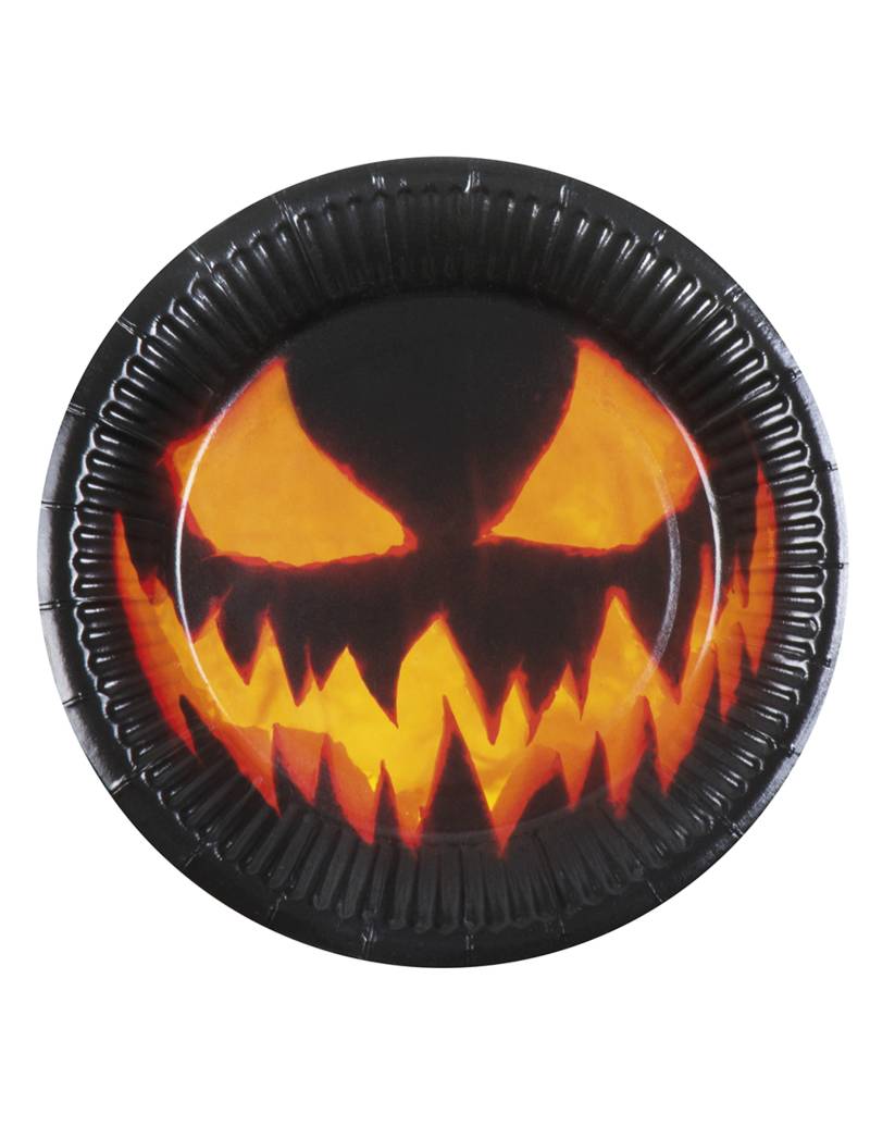 10 Kürbis-Pappteller Halloween-Dekoration schwarz-orange 23cm von BOLAND BV