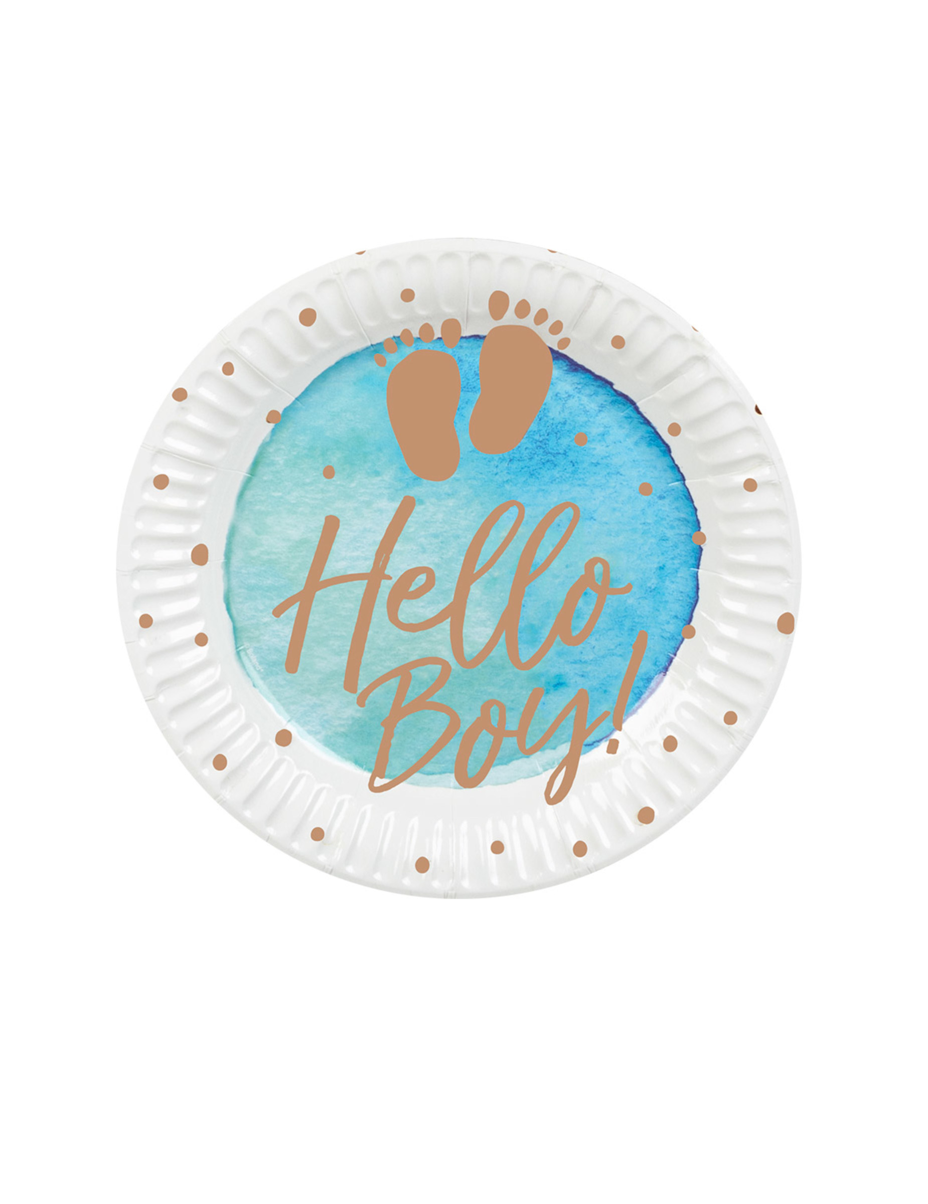 10 Pappteller Hello Boy Blau und Gold 23 cm Babyparty 10 Pappteller Hello Boy Blau und Gold 23 cm Babyparty von BOLAND BV