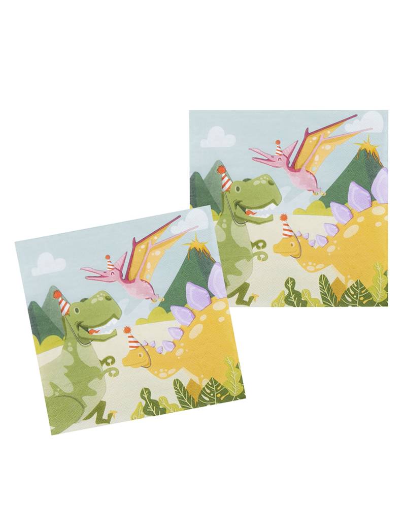 12 Dino Party Servietten Papierservietten 33 x 33 cm von BOLAND BV