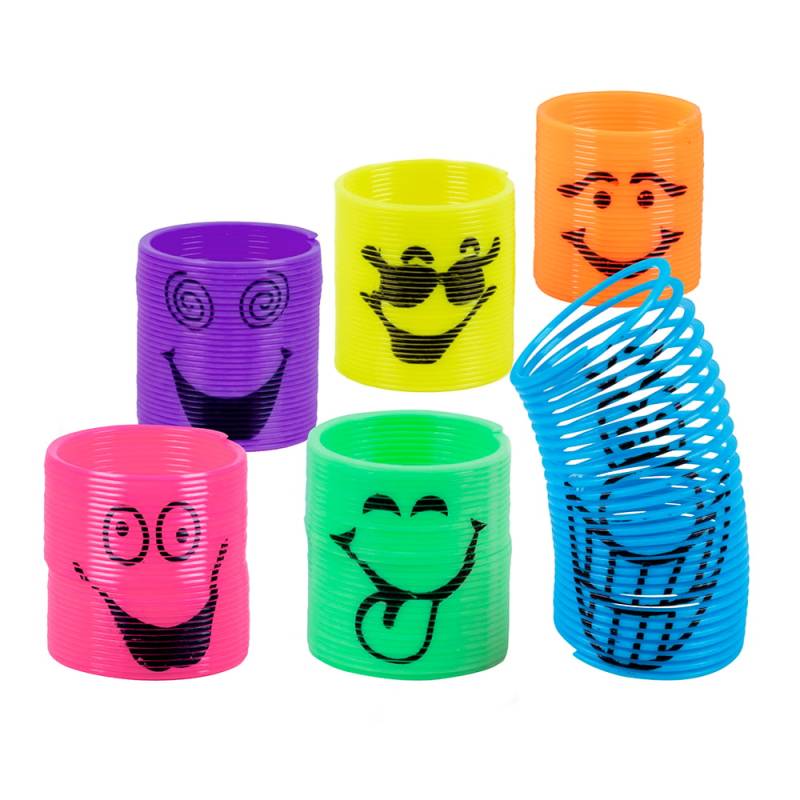 6 Smiley Mini Slinkies 3 cm von BOLAND BV