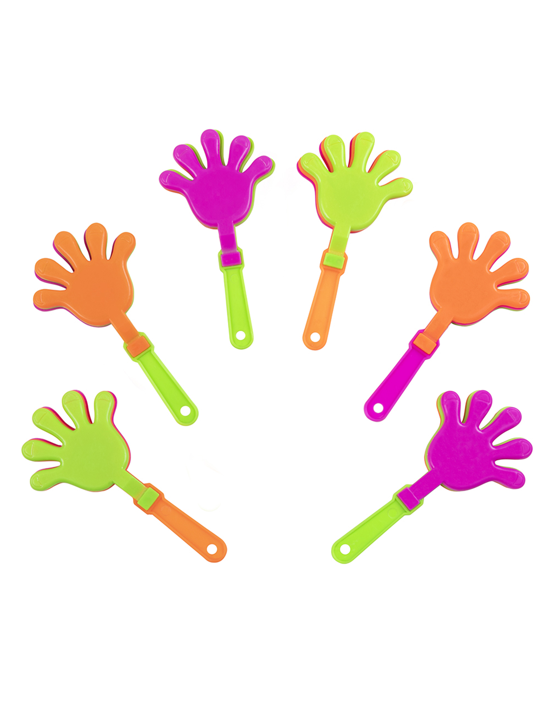 6 bunte Mini Handklapper 9,5 x 4,5 cm für Geburtstage 6 bunte Mini Handklapper 9,5 x 4,5 cm für Geburtstage von BOLAND BV