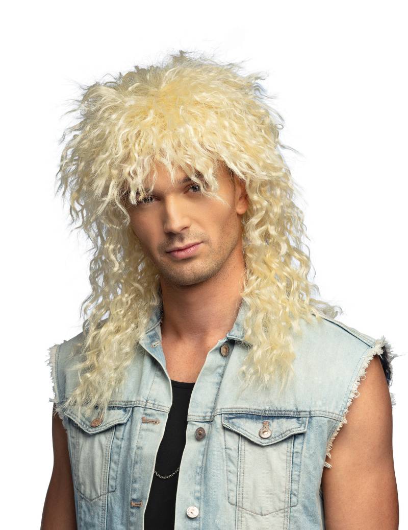 Blonde Rocker Perücke mit Locken Erwachsene von BOLAND BV