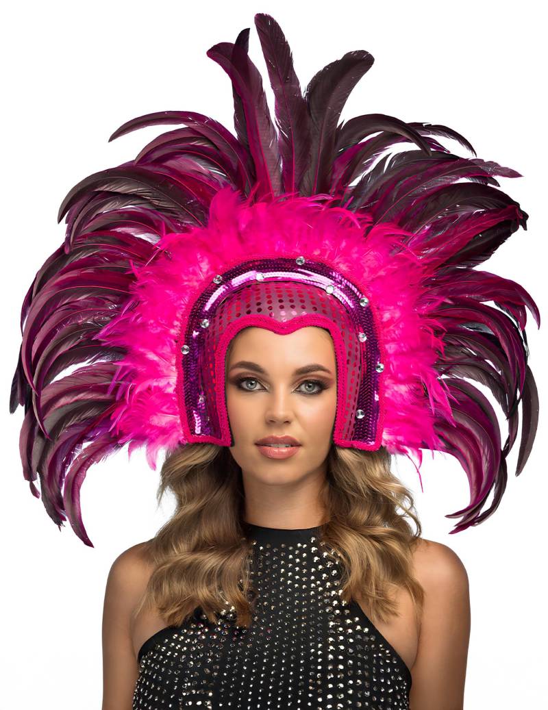 Brasilianischer Kopfschmuck - Federschmuck Rosa + Bordeaux für Karneval, Festivals + Mottoparty Brasilianischer Kopfschmuck - Federschmuck Rosa + Bordeaux für Karneval, Festivals + Mottoparty von BOLAND BV