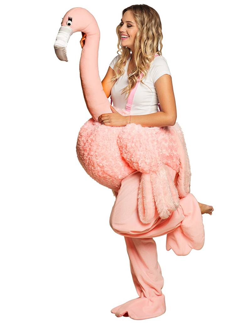 Carry-Me Flamingo-Kostüm für Erwachsene rosa von BOLAND BV