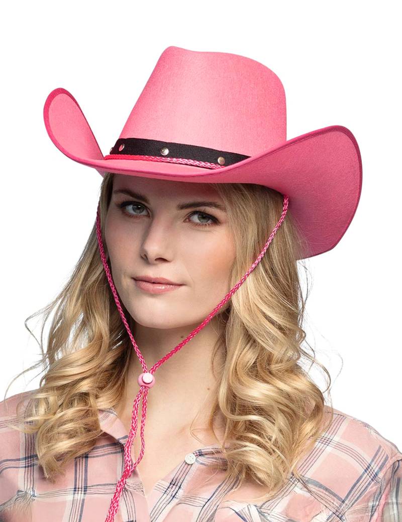Cowboy Hut Cowgirl Kopfbedeckung rosa von BOLAND BV