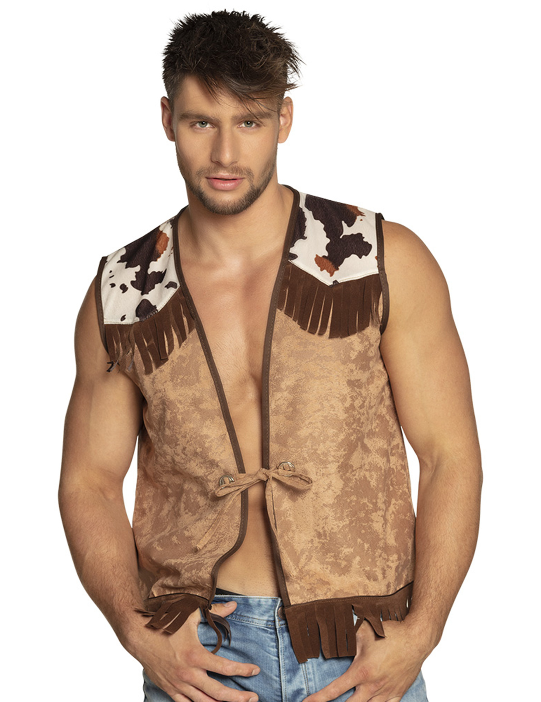 Cowboy-Weste für Herren Accessoire braun-weiss Cowboy-Weste für Herren Accessoire braun-weiss von BOLAND BV
