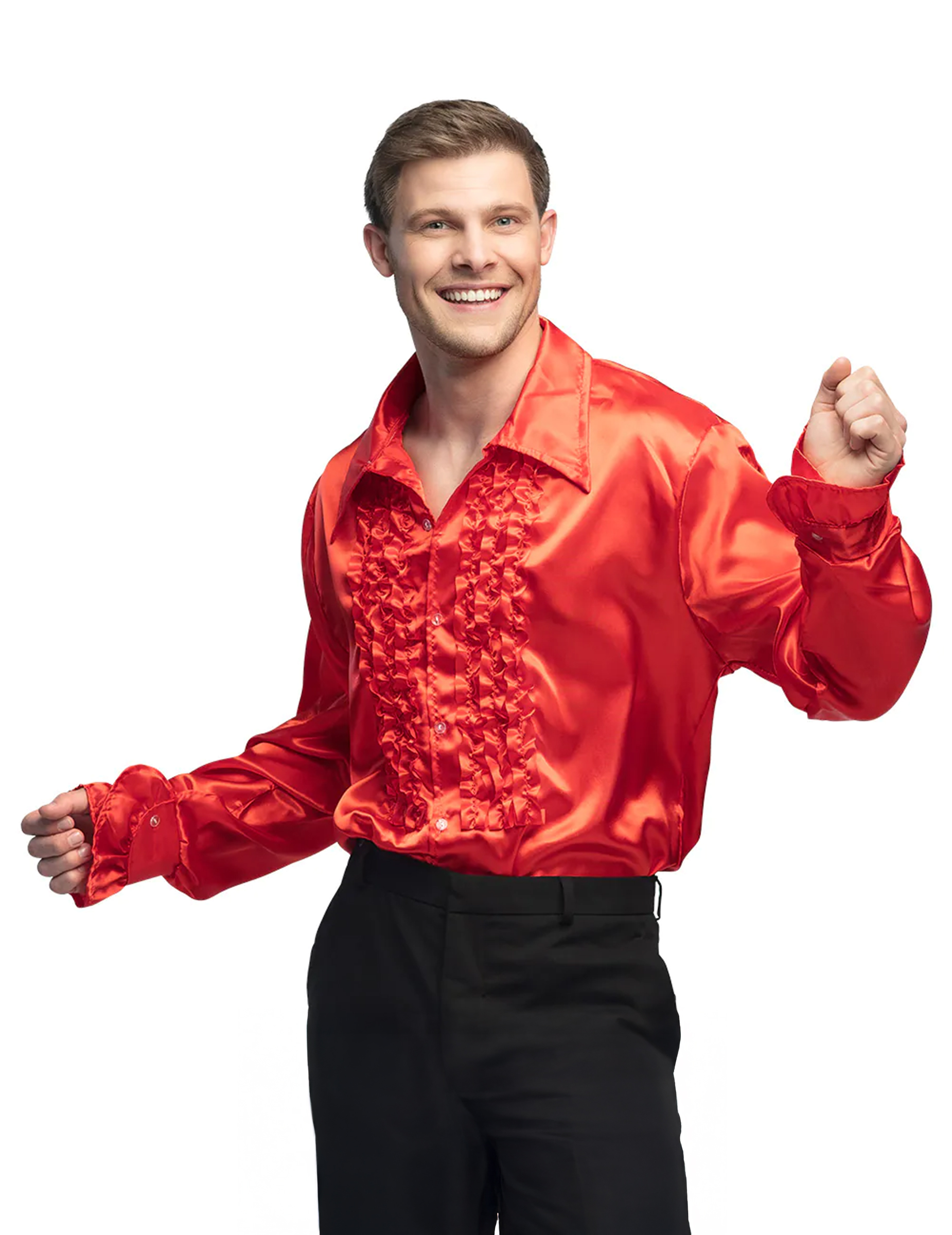 Disco-Erwachsenenhemd 70er-Jahre-Männerhemd rot Disco-Erwachsenenhemd 70er-Jahre-Männerhemd rot von BOLAND BV