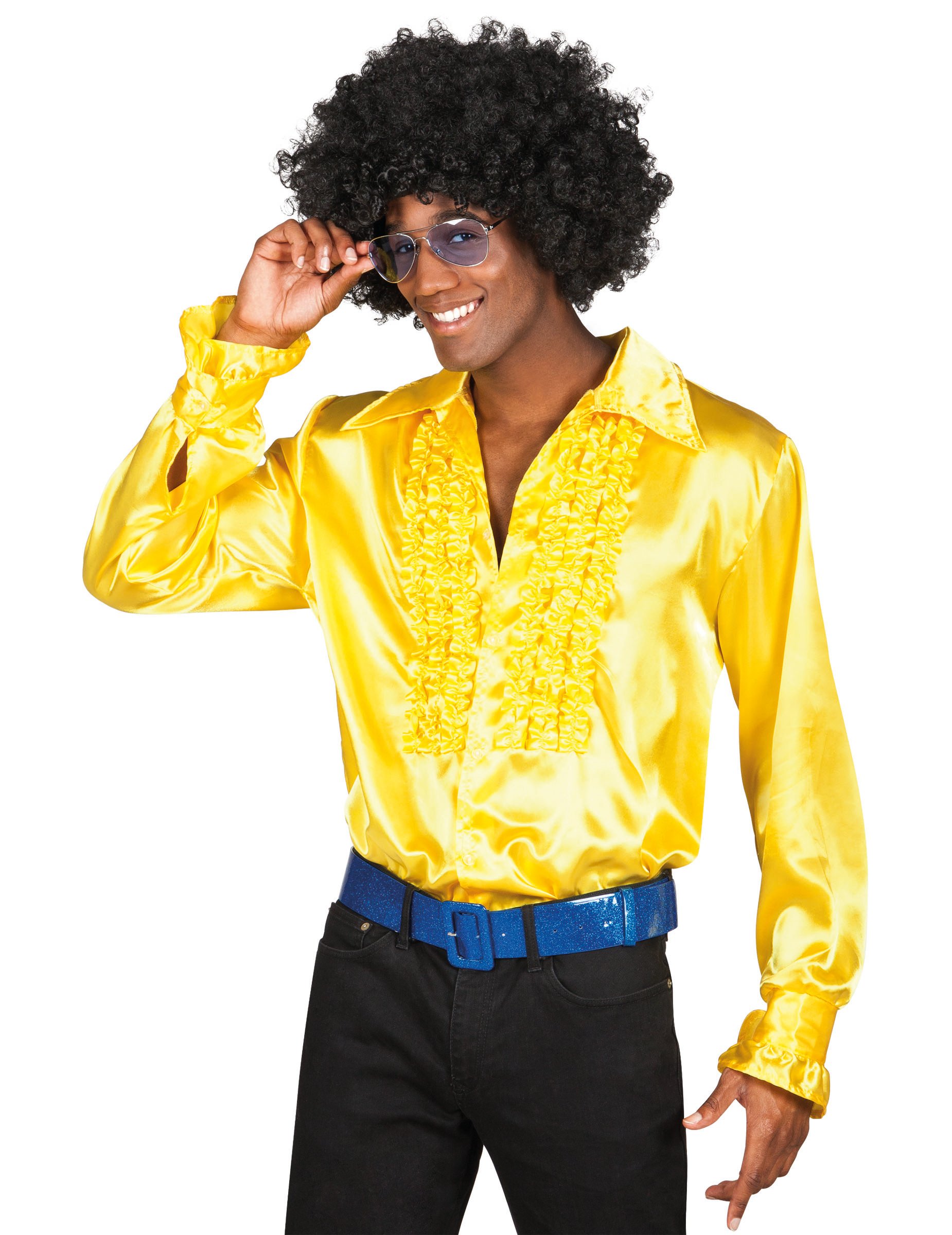 Disco-Herrenhemd 80er-Jahre-Männerhemd gelb von BOLAND BV