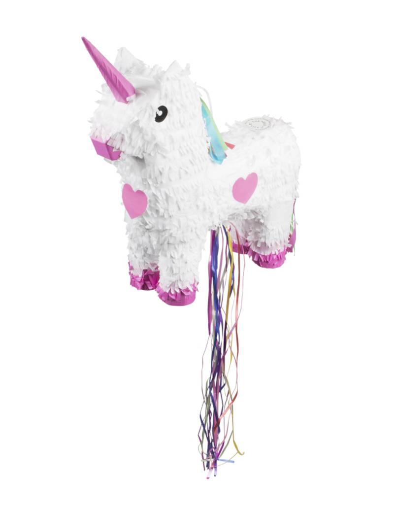 Einhorn-Pinata aus Pappkarton rosafarben-weiß 47 x 39 cm von BOLAND BV