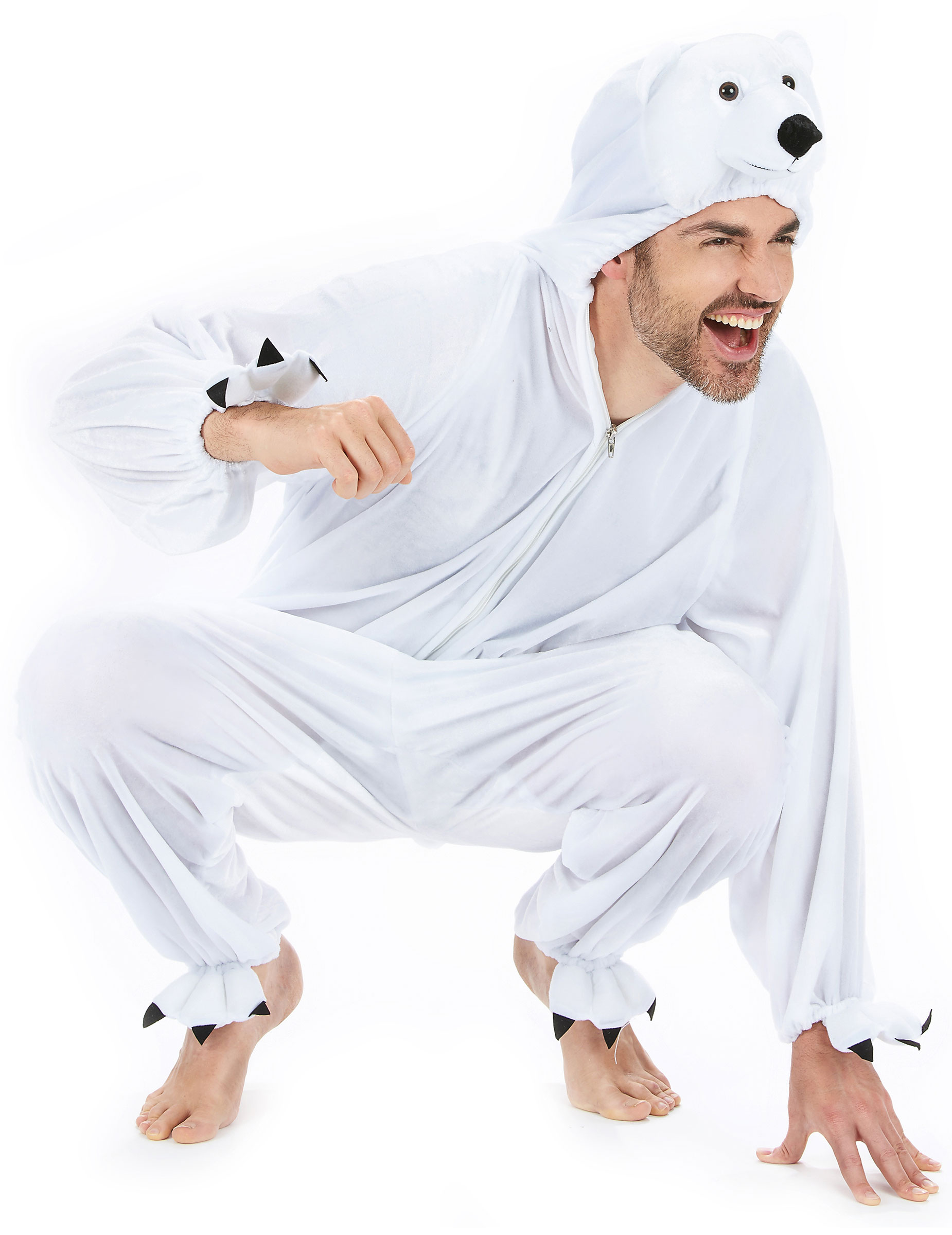 Eisbär Unisex-Kostüm Onesie weiss Eisbär Unisex-Kostüm Onesie weiss von BOLAND BV