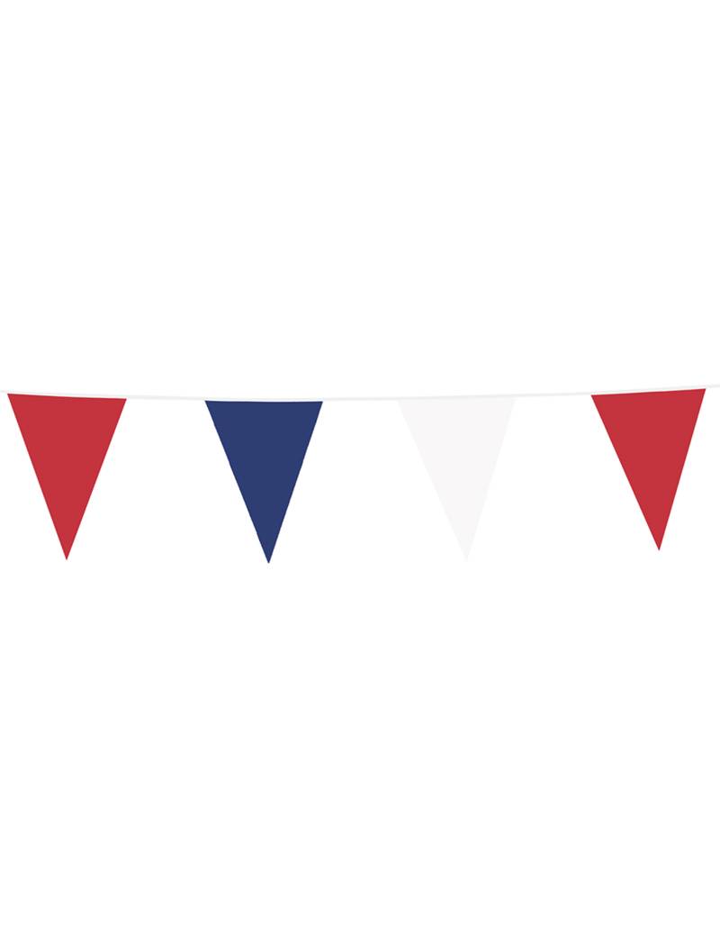 Fan-Wimpelgirlande Tricolore Partydeko blau-weiss-rot 10m von BOLAND BV