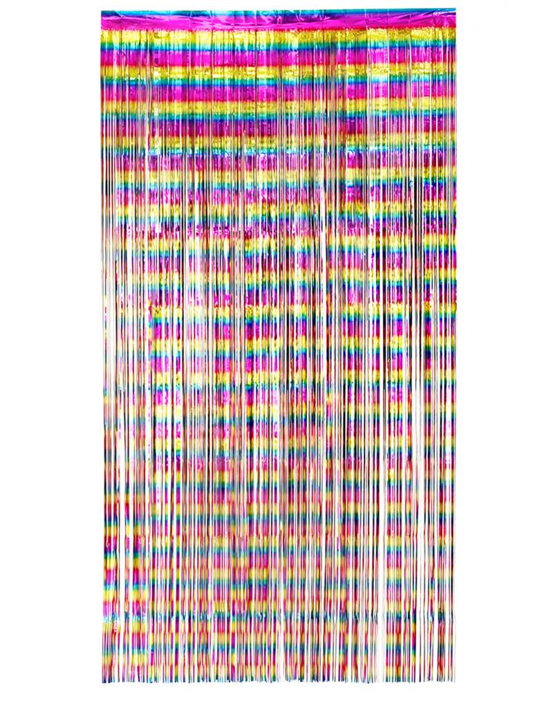 Funkelnder Regenbogen-Türvorhang 70er-Partydeko bunt 200 x 100 cm von BOLAND BV