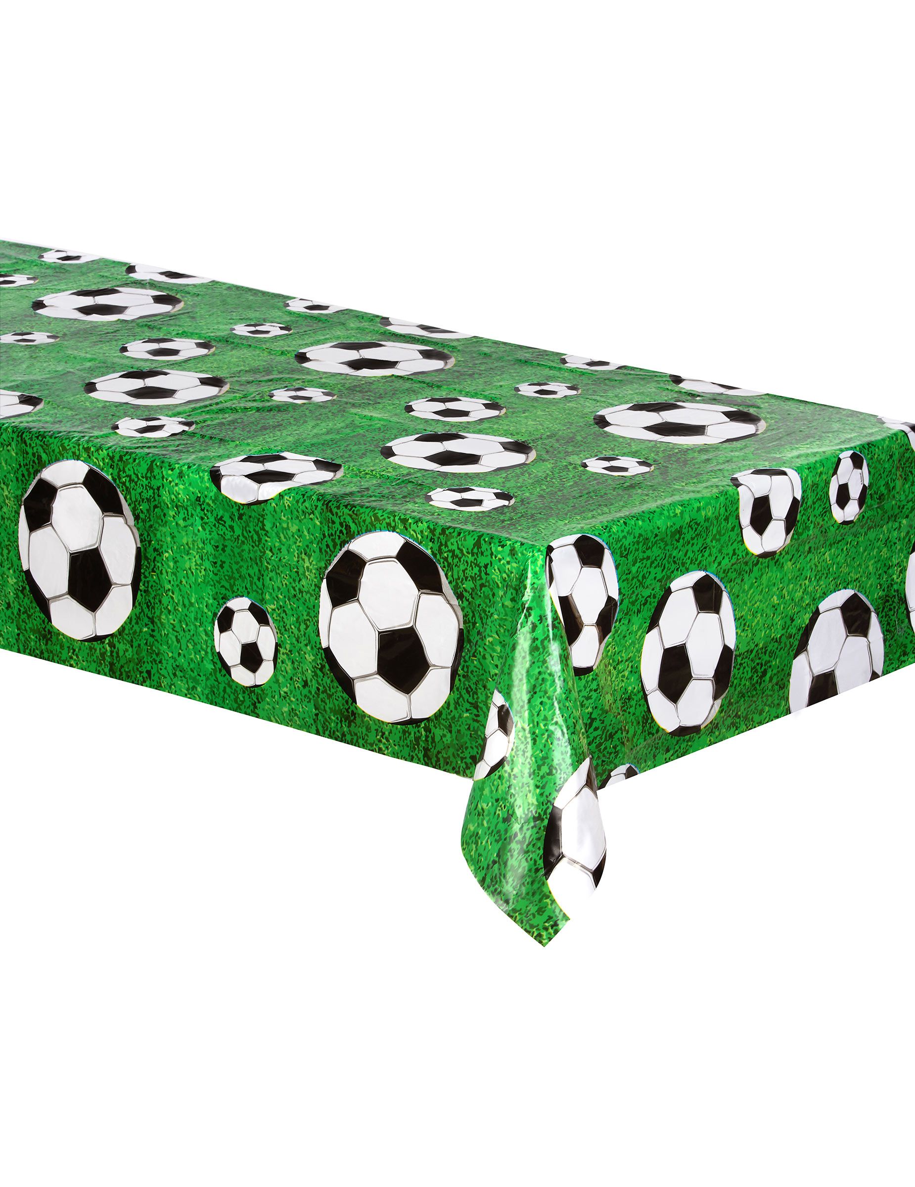 Fußball-Tischdecke Partydeko grün-weiss-schwarz 120 x 180cm von BOLAND BV