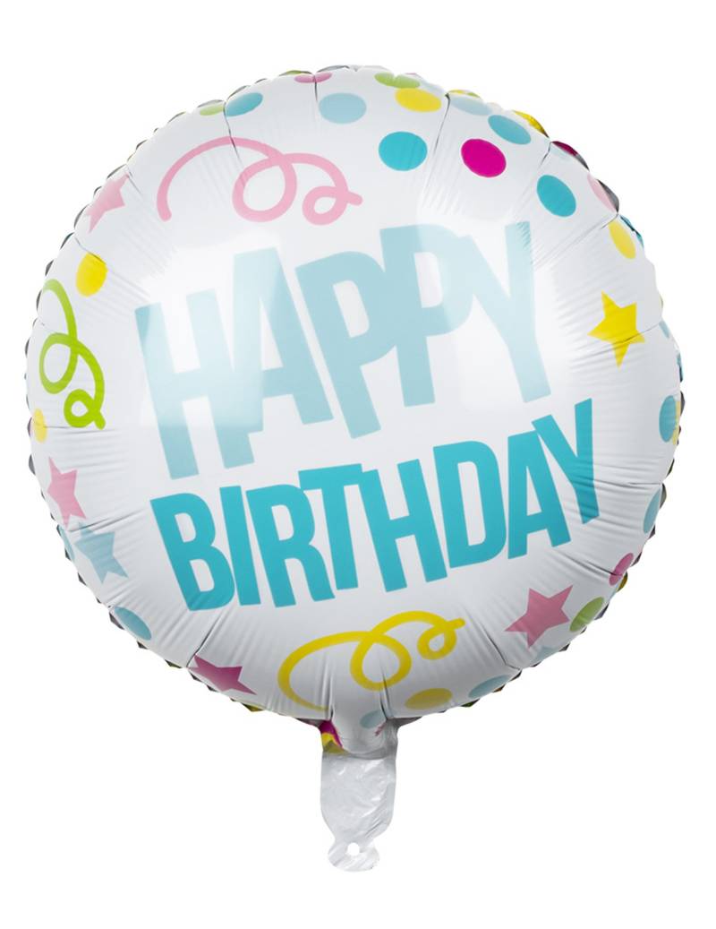 Geburtstag-Ballon Happy Birthday Geburtstag-Deko 45 cm bunt von BOLAND BV