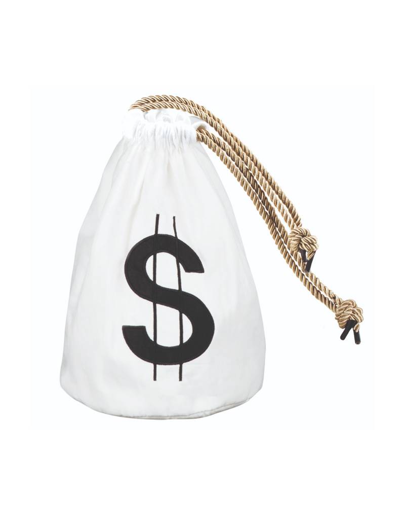 Geldsack Dollar-Zeichen weiss 29 x 20 cm von BOLAND BV
